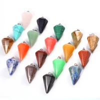 natural crystal stone hexagon prism rose quartz tigers eye agate opal for diy pendulum necklace earrings accessories