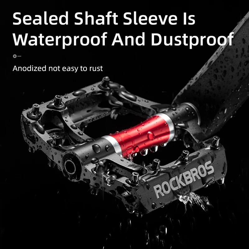 

ROCKBROS Aluminum 9/16" Non-Slip Sealed Bearing 21PCS Cleats Alloy MTB Pedales Bike Pedals Flat Pedals Bicycle Platform Pedals