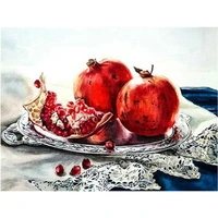 pomegranate 5d diy diamond embroidery for sale full square round diamond painting 5d diy mosaic handmade gift fruit tray