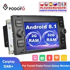 Автомобильный мультимедийный плеер Podofo, автомагнитола 2DIN на Android 8,1 с GPS, EQ, FM радио, для Transit Fiesta, Focus Galaxy, Mondeo, Fusion, Kuga C-Max, S-Max
