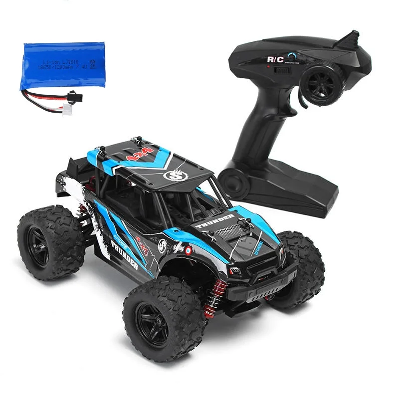 LeadingStar 40+ MPH 1/18 Масштаб RC Автомобиль 2,4G 4WD высокая скорость Быстрый пульт дистанционного управления Большой трек - Цвет: blue 1B