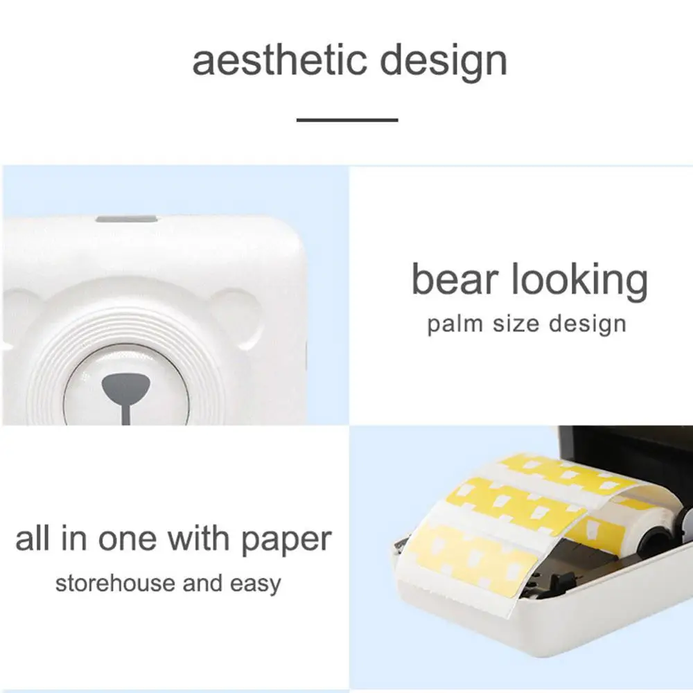 Мини карманный Bluetooth совместимый фотопринтер беспроводной маленький термальный