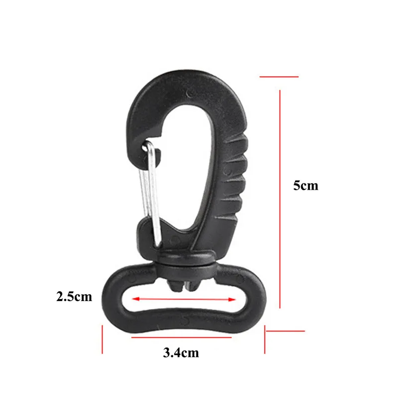 

10pcs 360 Rotation Tactical D-ring Clips Webbing Locking for Backpack Carabiner Sternum Strap Swivel Buckle Hooks EDC Gear