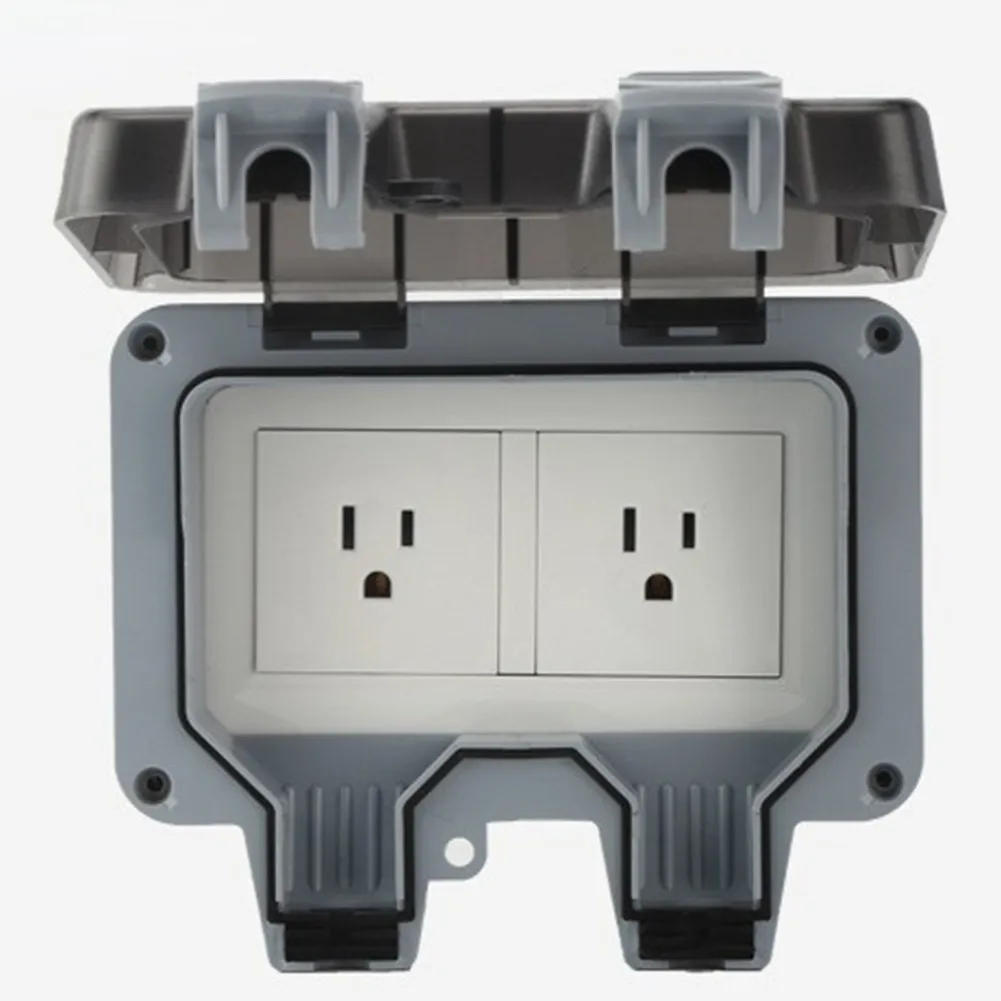 

Weatherproof Waterproof Outdoor Wall Power Socket 15A Double American Standard Electrical Outlet Grounded