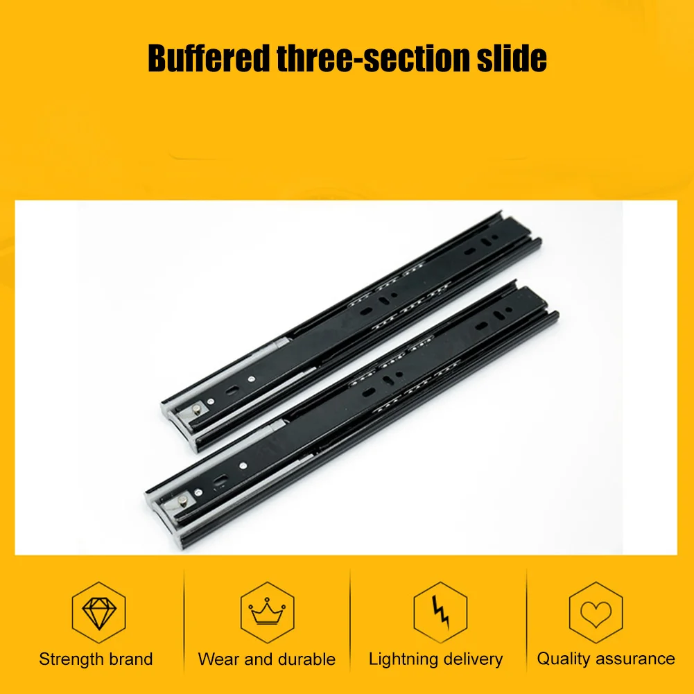 2 шт. шариковый подшипник боковое Крепление выдвижной ящик бесшумное мягкое