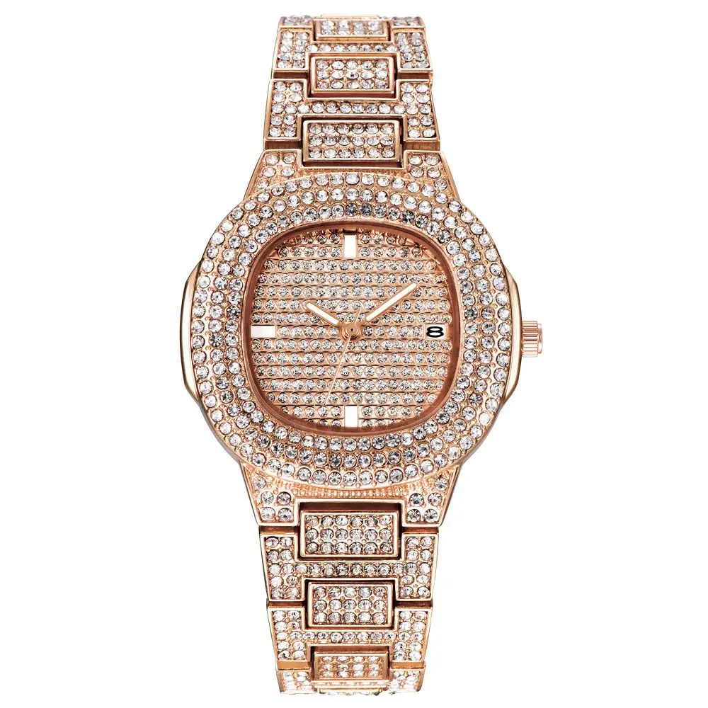 women rose no box Модные квадратные мужские часы, деловые водонепроницаемые кварцевые наручные часы из нержавеющей стали для женщин и мужчин, мужские часы erkek kol saati - Цвет: women rose no box