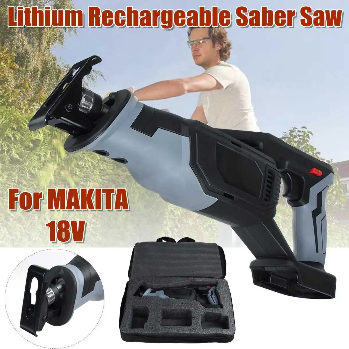 

18V Portable Electric Saw 300mm Reciprocating Saw for Wood Metal Cutting DIY Power Saws Woodworking Cutter for Makita battery