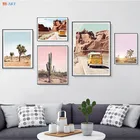 Картина на холсте с изображением дерева Джошуа, Постер С КАКТУСОМ, Калифорния, пустыня, настенные картины, современное минималистское искусство в стиле бохо, домашний декор