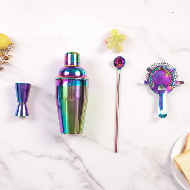 Градиентный цветной шейкер из нержавеющей стали миксер для напитков бармен