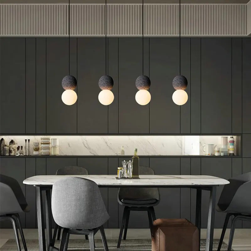 Minimalist Modern Design Black Pink Glass Ball LED Pendant Light for Bedroom Dining Living Room Restaurant Counter Nordic Decor | Освещение