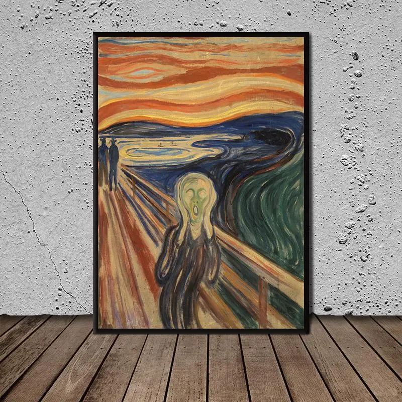 

Edward Munch's Scream Art Poster Canvas Paintings Wall Art Posters Print Pictures for Living Room Home Dcor