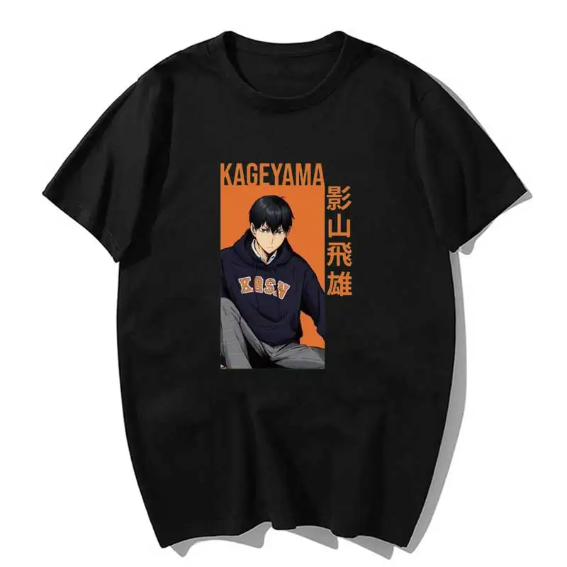 

2021 Haikyuu Kageyama Tobio Anime TShirt Men Kawaii Summer Tops Cartoon Karate Graphic Tees Tee Shirt Unisex Harajuku Shirt Male
