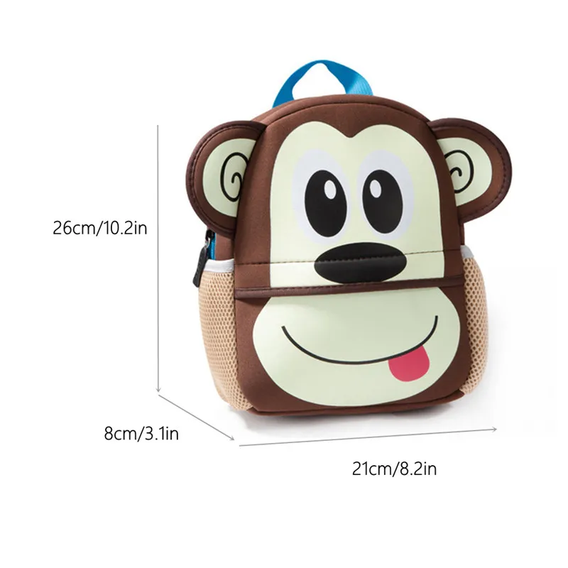 2020 New 3D Animal Kids Backpacks Girls Boys Mini PreSchool Bags Toddler Neoprene School Bags Kindergarten Cartoon Bag Mochilas