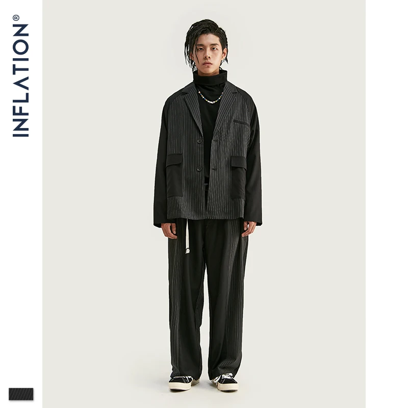 INFLATION мужской лоскутный Блейзер свободный модный уличный Повседневный