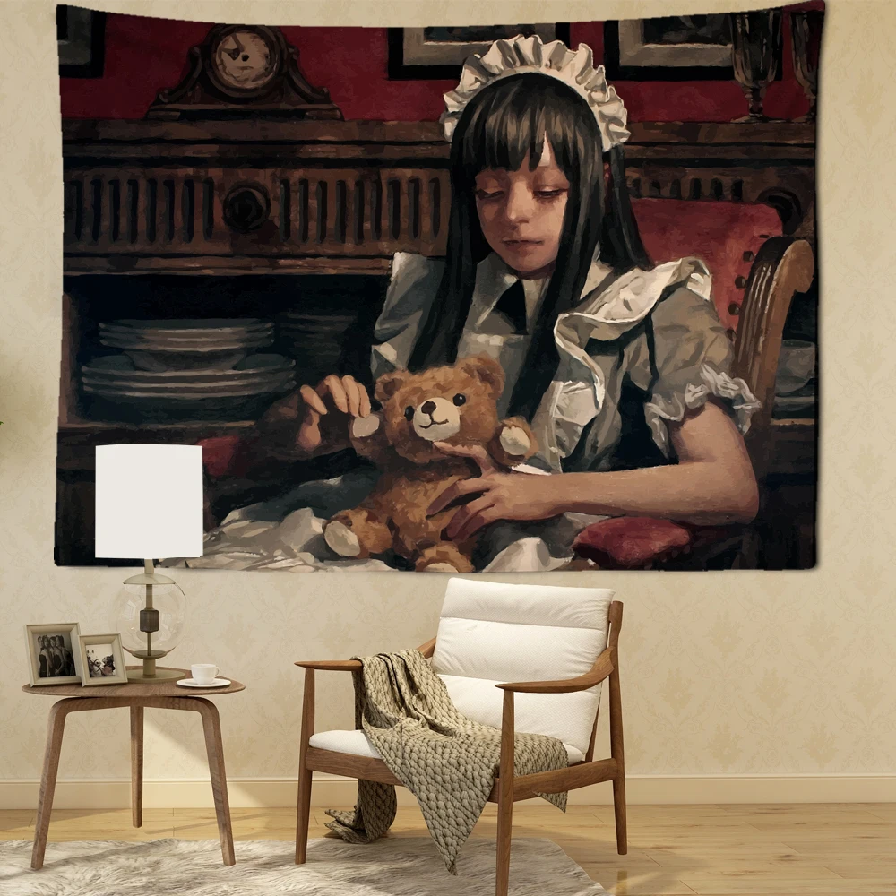 Ретро Мандала горничная Медведь узор одеяло мультфильмы настенные комиксы