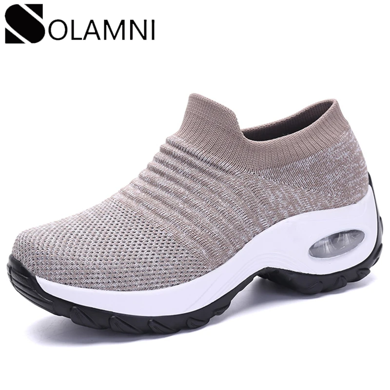 Дышащие женские кроссовки Сетчатые с воздушной подушкой Женские на платформе