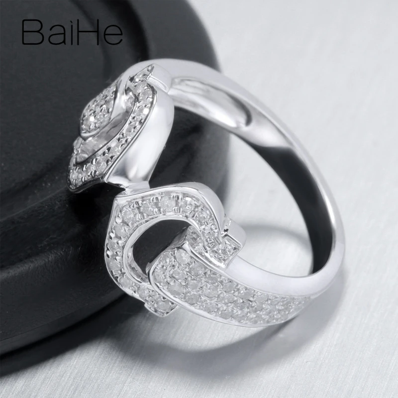 BAIHE Solid 14K белое золото (AU585)0.5CT H/SI круглые натуральные бриллианты свадебные
