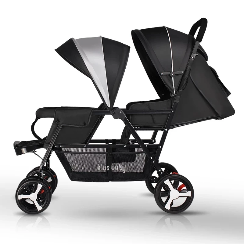 

Twin Baby Stroller Folding Double Stroller Can Sit Lying Lightweight Newborn Pram Portable Kids Mutiple Stroller Travel System