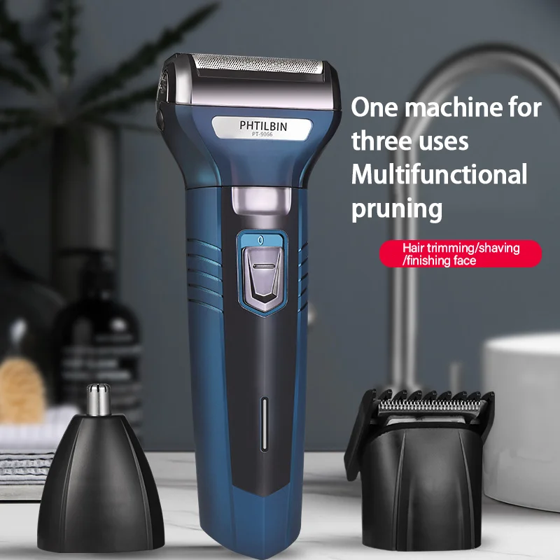 

3 в 1, многофункциональная бритва, водонепроницаемая IPX7, Мужская Беспроводная Машинка для стрижки волос, триммер для бороды, Парикмахерская ...