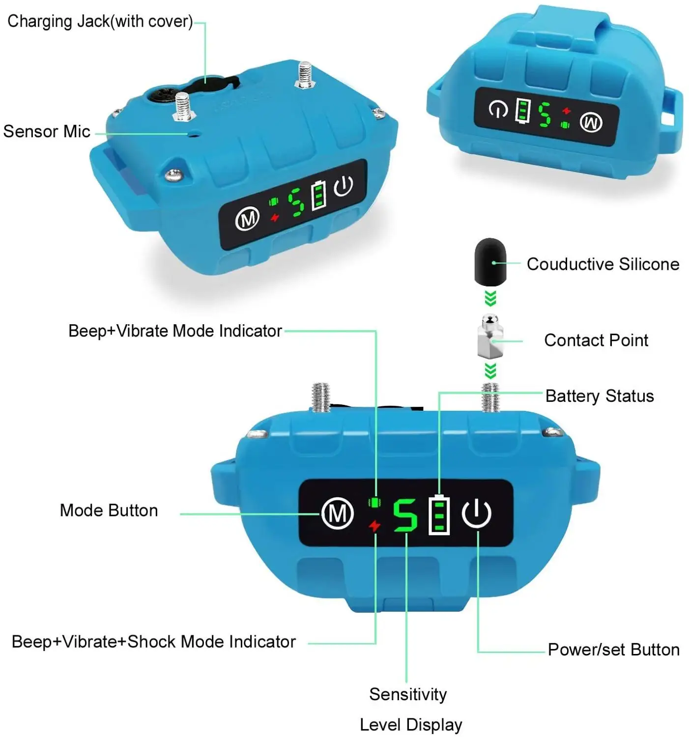 Оптовая продажа 2020 лай ошейник с звуковым сигналом вибрацией и ударом | Дом сад