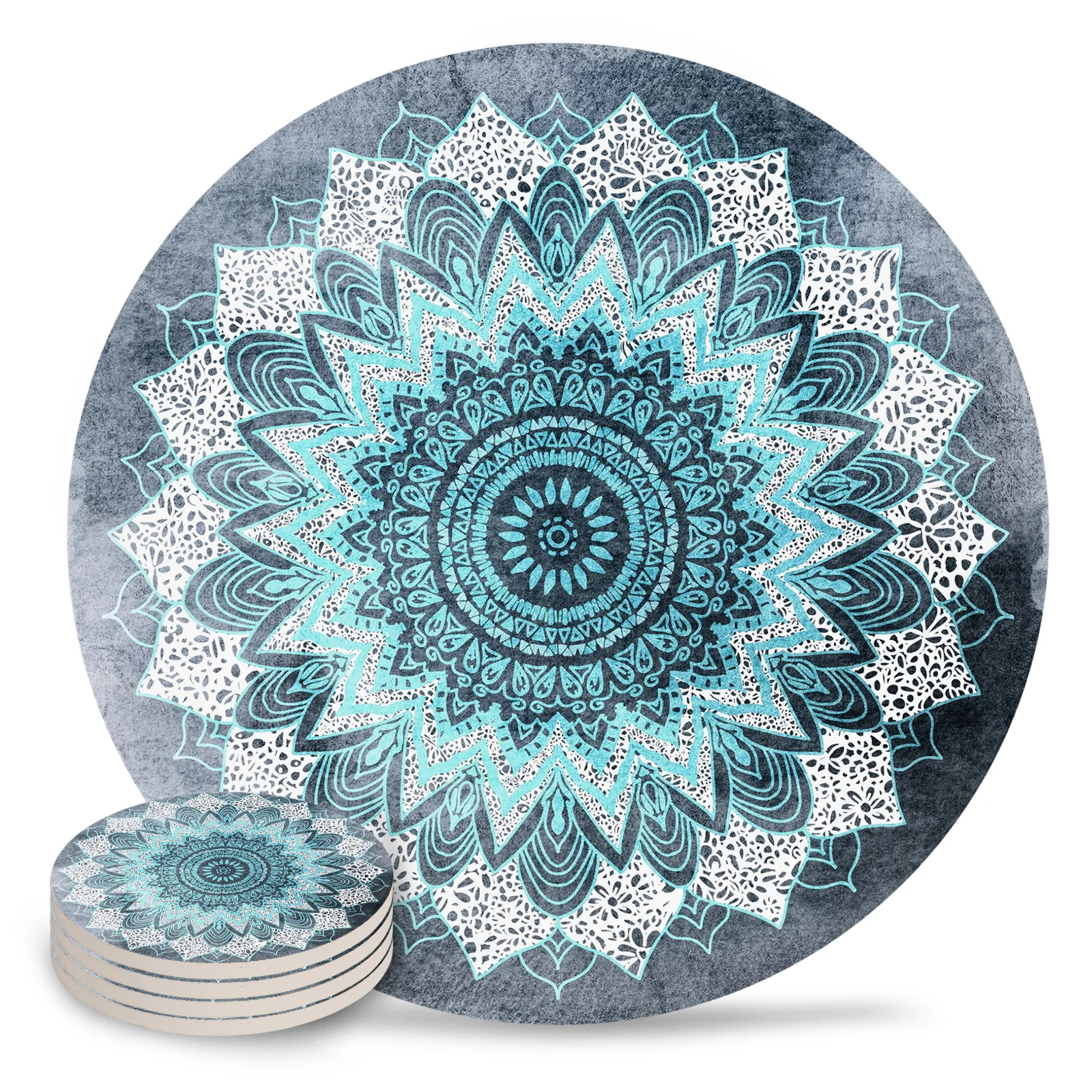 

BOHOCHIC синие керамические подставки с мандалой водонепроницаемый коврик для чайной чашки Рождественский домашний декор подставки для очков