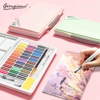 giorgione 243648 color macaron solid watercolor pigment set drawing painting for students beginners professionals art supplies