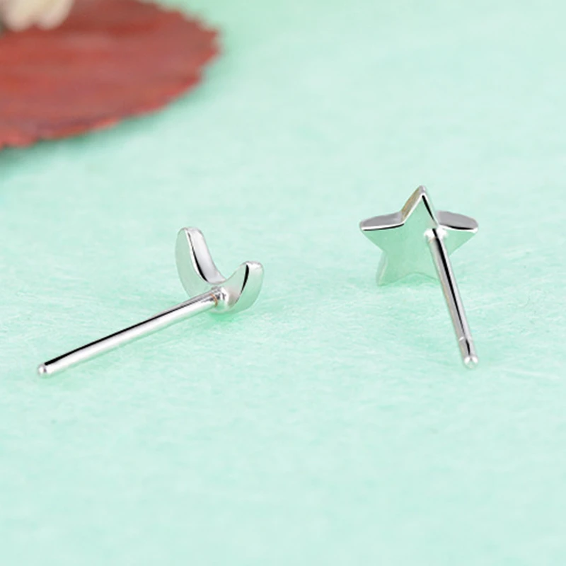 925 пробы серебряные ручной работы асимметричные звезды и Луны классические