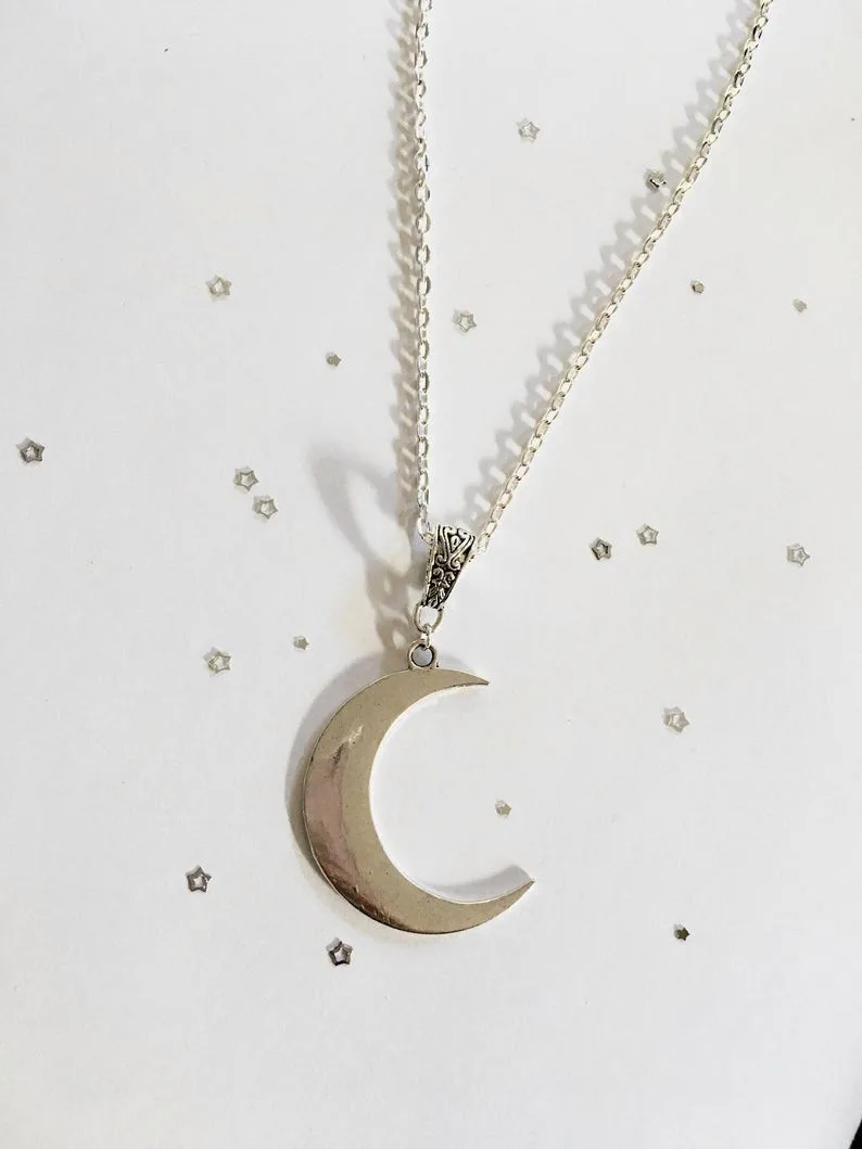 Crescent Moon necklace mystic gothic jewelry Lunar witch celtic Pagan Wiccan luna Moon phase witchy Goddess Fashion woman gift