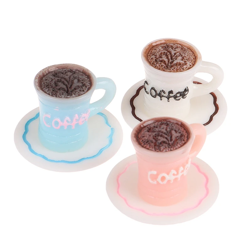 

1 Set 1/12 Dollhouse Miniature Mini Coffee Cups Plate Set Model Accessories Toys