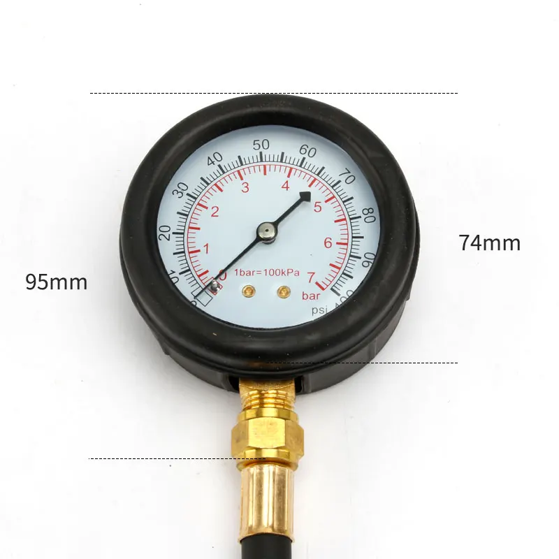 9Pcs Automotive Fuel Pressure Gauge Testing Tool 0-100psi Car Diagnostic Detector | Инструменты