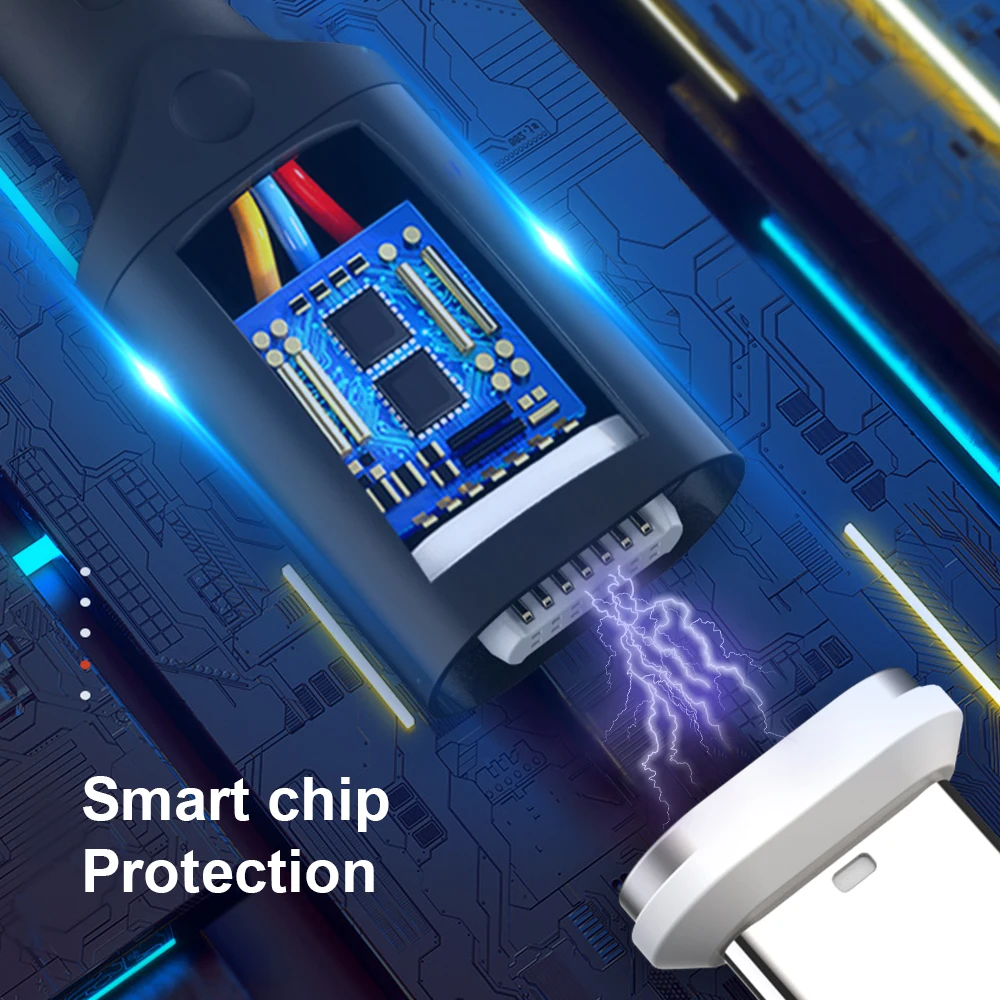 SIKAI 11th Gen 5A светодиодный магнитный кабель Micro USB Type C для iPhone Samsung Huawei xiaomi oneplus 6