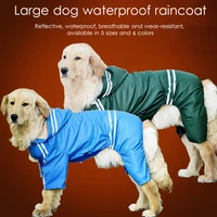 pet large dog raincoat waterproof jacket with hood and strips reflective lightweight jumpsuit outdoor apparel york