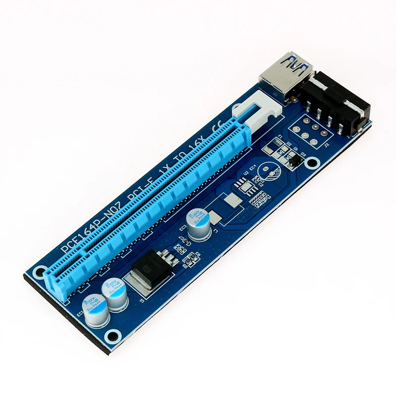 Оптовая продажа USB 3.0 PCI E Райзер Экспресс 1X 4x 8x 16x адаптер карта SATA 15pin штекер к 6pin