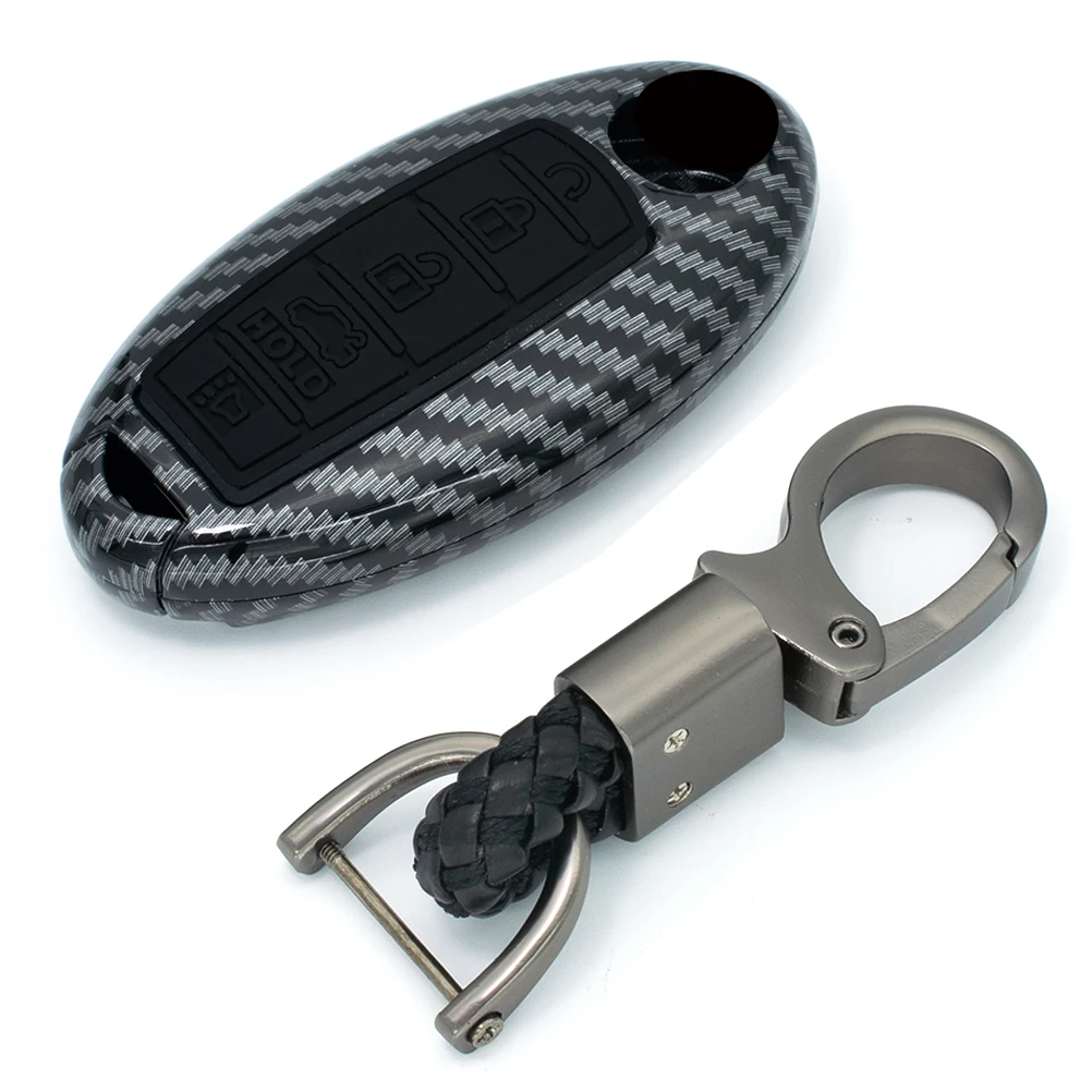 5 Button Carbon Fiber Remote Key Fob Shell Case Cover Holder For Nissan Qashqai Rogue Murano Maxima Altima Sentra Pathfinder | Автомобили