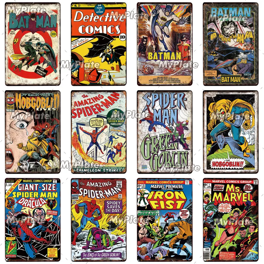 Металлическая Вывеска американский герой винтажная Жестяная Табличка с