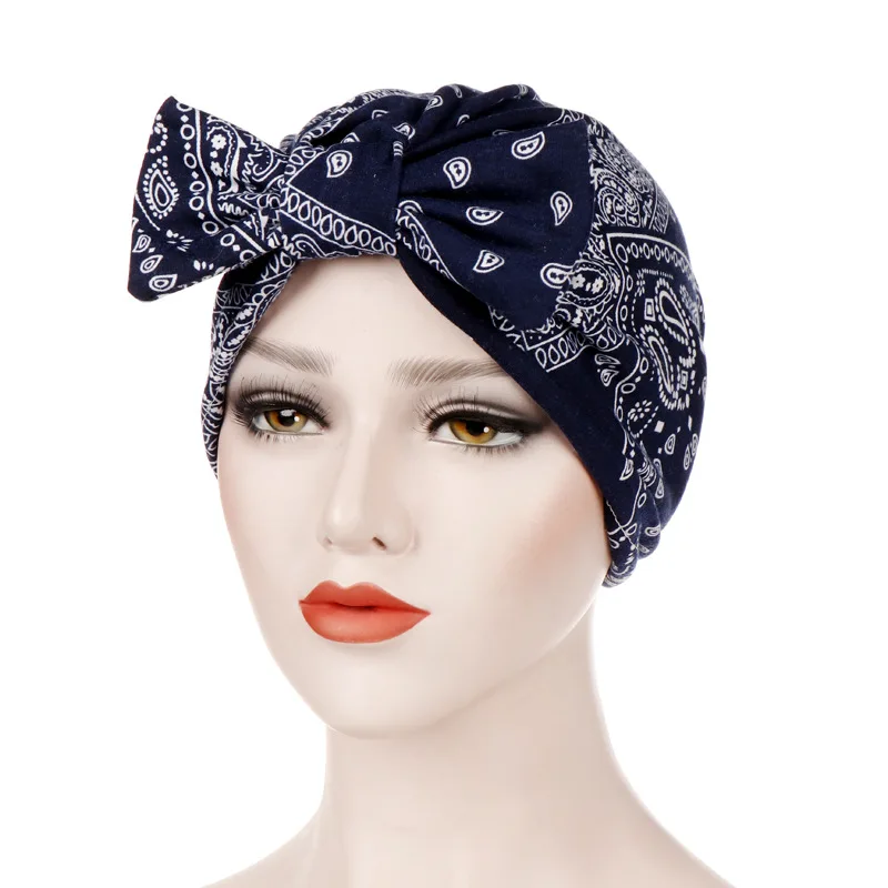 

New printed bow Muslim headgear Indian headgear headtie