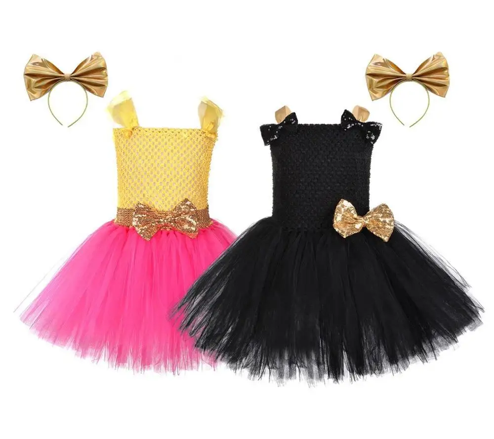 Платье принцессы для девочек Лига Легенд Милое платье-пачка с повязкой на голову