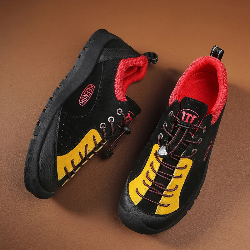 Online Sneakers Kasual Pria Keluaran Baru Sepatu Jalan Pria Kulit Suede Sepatu Ukuran Besar Mode Untuk Pria Sneakers Pria Antiselip