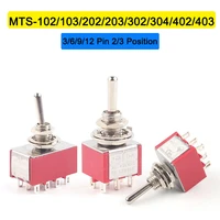5pcs 6mm 36912 pin miniature toggle switc mts 102103202203302304402403 on on on off on 5a125v 2a250v high quality