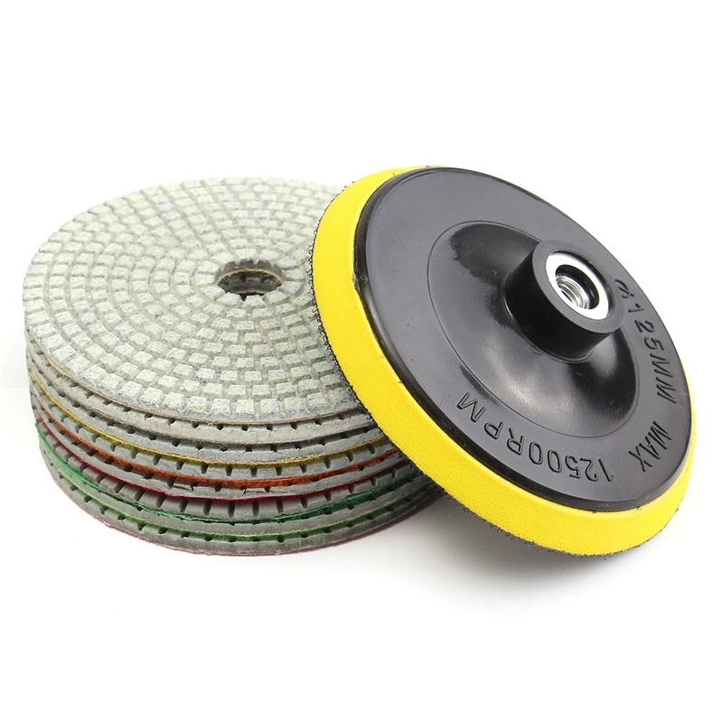 Горячая XD-9Pcs/набор 5 дюймов набор алмазных полировальных подушечек Гранит Мрамор