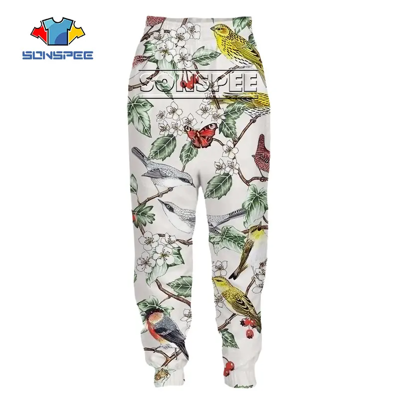 

Lovely Bird Pants Men Women Fashion Animal Trousers 3D Print Hip Hop Street Loose Casual Lovely Sports Fitness Elastic Overalls