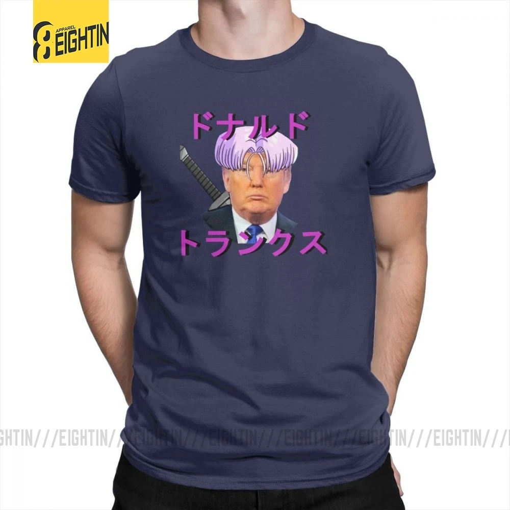 Vaporwave футболки Donald J trunks Футболка Мужская Высокое качество футболки с коротким рукавом большой размер хлопок смешной Стильный плюс - Цвет: Тёмно-синий