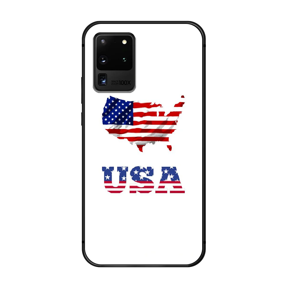 Чехол для телефона с американским флагом корпус корпуса Samsung Galaxy S 6 7 8 9 10 e 20 edge uitra