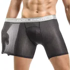 Трусы-боксеры мужские, сексуальные, для фитнеса, сетчатая нейлоновая сумка выпуклых