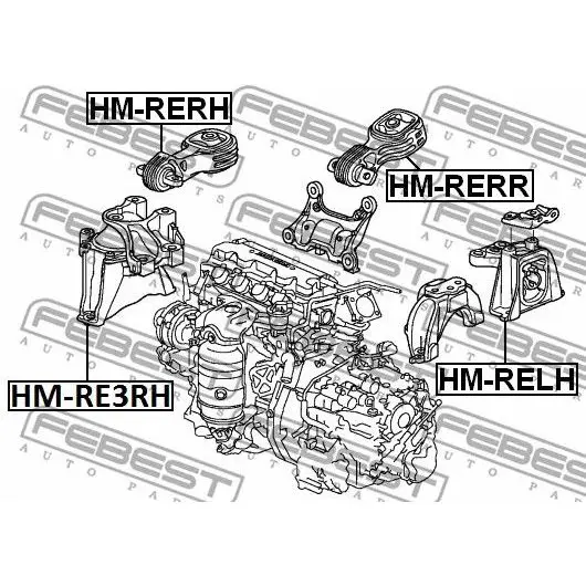Подушка двигателя левая Honda CR V RE3/RE4 2007 2012 FEBEST HM R| |