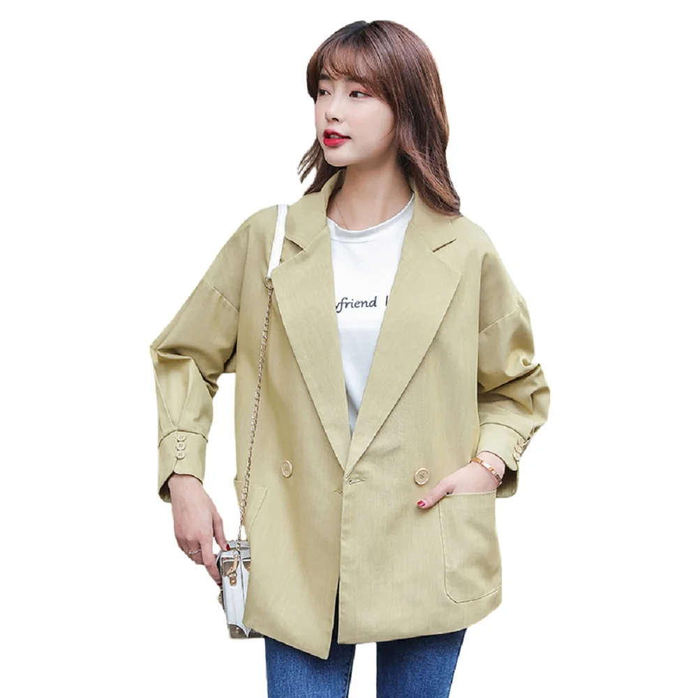 Женский хлопковый пиджак однотонный приталенный Блейзер желтого и бежевого