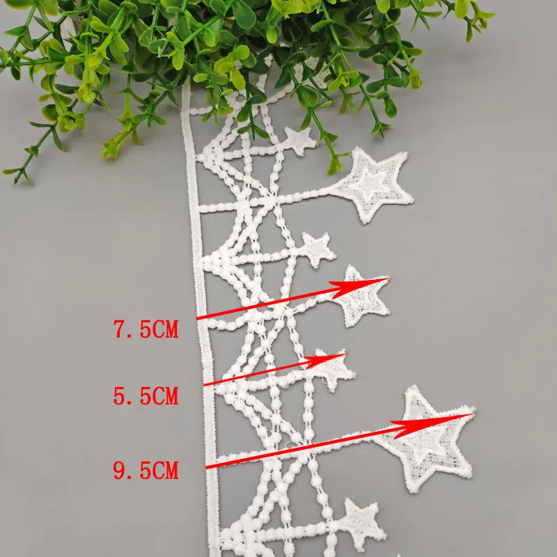 95 мм выдалбливают звезда вышитая белая кружевная Лента Сделай Сам швейная ткань
