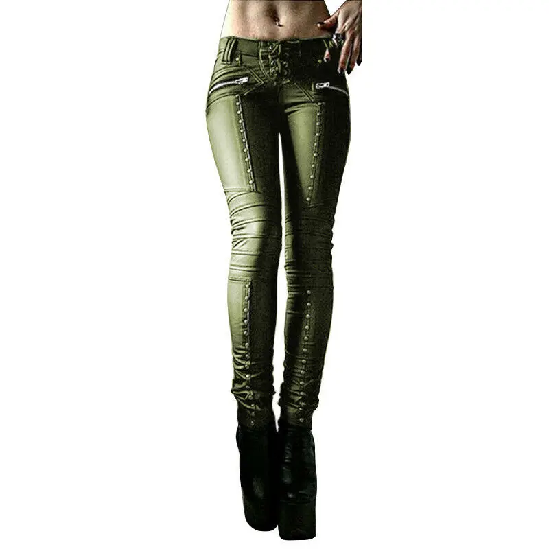 Pants Sexy Skinny Plus Size 2021 Hot Women Casual Steampunk Pu Leather Trousers Leggings