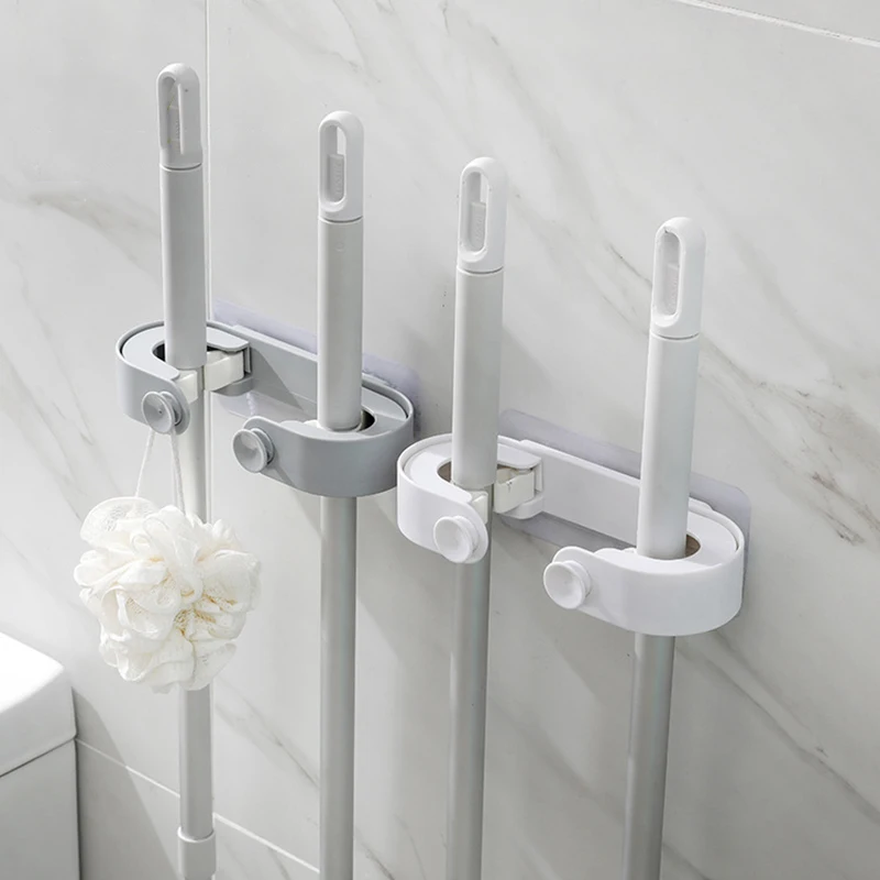 

1 шт., вешалка-органайзер для швабры без гвоздей, вешалка для метлы, товары для дома, бесшовная вешалка для ванной, домашний кухонный Организа...