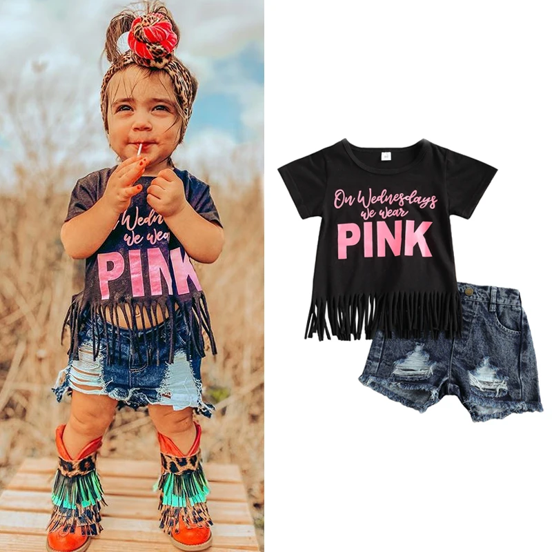 FOCUSNORM летняя детская Милая Одежда для девочек комплекты одежды из 2 предметов с